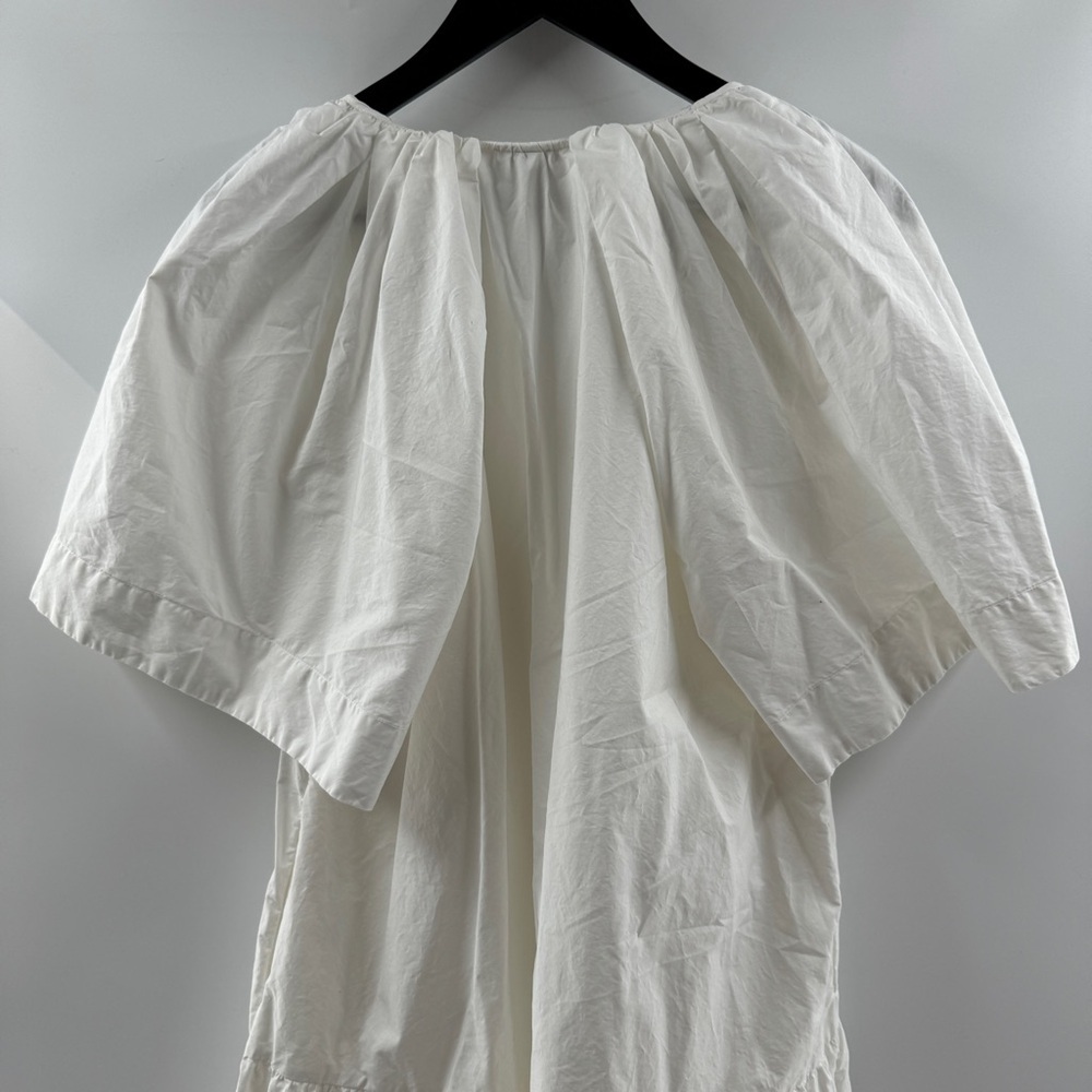 A New Day White Puff Sleeve V-Neck Knee-Length Dress with Pockets Size Large - Picture 6 of 10